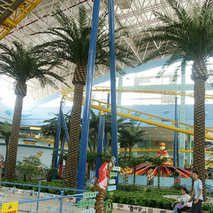 उष्णकटिबंधीय इनडोर और आउटडोर तारीख ताड़ के पेड़ कमरे या यात्रा सजावट के लिए बड़े फाइबर ग्लास कृत्रिम घास - Product Image 6