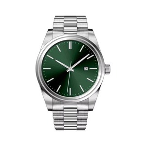 Reloj de Cuarzo para Hombre de Acero Inoxidable con Esfera Negra de 40 mm, Último Modelo Popular Clásico Simple con Movimiento Multicolor, Correa de 20 mm y Cristal - Product Image 1