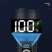 Wason Nouvelle Arrivée Durable En Aluminium De Haute Qualité Puissant 500 Mètres De Long Faisceau Rechargeable Zoom Lampe De Poche Avec Affichage Numérique