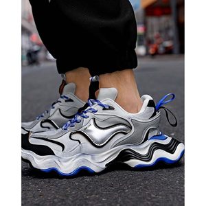 รองเท้าผ้าใบแฟชั่นผู้ชาย FOXA รุ่น Chunky Sneakers ทรงหุ้มข้อ วัสดุตาข่ายสังเคราะห์ พื้นยาง พื้นรองเท้า EVA รองรับแรงกระแทก เหมาะสำหรับเดินในฤดูใบไม้ผลิ - Product Image 4