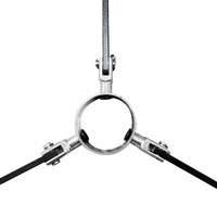 Stabilisateur de sol, guide étoile, trépied de topographie pliable, poteau de prisme, métal noir