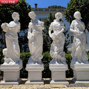 Sculpture de jardin <span class=keywords><strong>en</strong></span> <span class=keywords><strong>pierre</strong></span> naturelle grandeur nature <span class=keywords><strong>statue</strong></span> <span class=keywords><strong>en</strong></span> marbre de déesse quatre saisons - Product Image 6