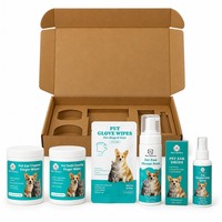 Lingettes de bain pour animaux sans rinçage OEM, 100 lingettes avec couvercle rabattable, 50 g/m², épaisses, hypoallergéniques, sans alcool, pour toilettage des chiens et des chats, personnalisables