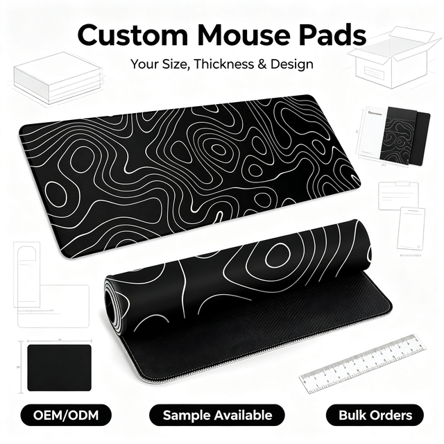 Wholesale Large Custom Sublimation Mouse Pad Rubber Topographic Gaming Mouse Pad Scratch-Proof XXL Desk Mat