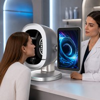 Máquina Analizadora de Piel de Alta Precisión con IA y Tecnología de Detección Facial, Material ABS para Uso Doméstico, Sistema de Reportes de Análisis de Piel
