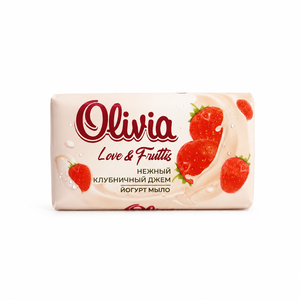 Strawberry Scented Moisturizing Bar <b>Soap</b> with Glycerin for Daily Hand and Body Care 140 g Olivia Love & Fruttis - Product Image 3