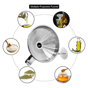 Embudo de acero inoxidable 304 con logotipo personalizado y malla filtrante - Multifunción, apto para lavavajillas, para hierbas medicinales, residuos de aceite y agua hirviendo - Product Image 6