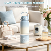 Nouveau design chauffe-biberon portable autonome 150W sans fil, chauffe-lait de qualité alimentaire, chauffe-biberon automatique pour bébé