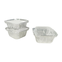 Mini moule carré jetable en aluminium argenté de 100 ml pour gâteaux, puddings, barbecues, pique-niques, emballage alimentaire, vente en gros