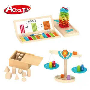 彩盒木制蒙特梭利玩具我的数学游戏儿童益智玩具3合1 10 33*12厘米35*50厘米美丽的Acooltoy 20