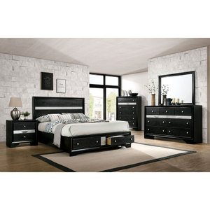 Modern Contemporary Queen Size <b>Bed</b> Black Solidwood <b>Bed</b> Bedroom Furniture Storage - Product Image 6