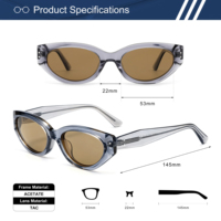 Lunettes de soleil œil-de-chat épaisses en acétate avec logo personnalisé, verres TAC UV400, style vintage, pour femmes, vente en gros