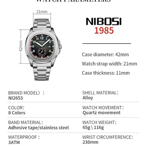 NIBOSI Luxury Men <b>Watch</b> Business Waterproof Male Clock Luminous Date Stainless Steel Square Quartz Man <b>Watches</b> Relogio Masculino - Product Image 3