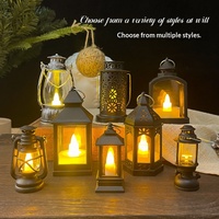 Lanterne LED miniature décorative de style européen en plastique, ornements suspendus de Noël, décoration de fête pour la maison, usine de décoration de vacances