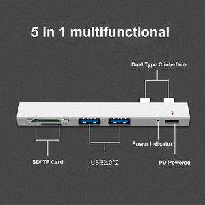 <span class=keywords><strong>HyperDrive</strong></span> USBC <span class=keywords><strong>Hub</strong></span> Adapter 6-Trong-1 Dongle Với 2 * <span class=keywords><strong>USB</strong></span> Loại <span class=keywords><strong>C</strong></span> SD TF Đầu Đọ<span class=keywords><strong>c</strong></span> Thẻ PD Adapter Sạ<span class=keywords><strong>c</strong></span> Tương Thích Với iPad Pro - Product Image 6