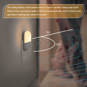 LED Plug-in Motion <b>Sensor</b> Night <b>Light</b> 2700K Warm White 3-Level Dimmable EU UK US Plug <b>Indoor</b> Lighting - Product Image 3