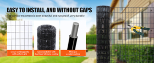 ม้วนลวดตาข่ายเชื่อมสีดำรูสี่เหลี่ยมสำหรับรั้วสวนและกั้นสัตว์ - Product Image 4