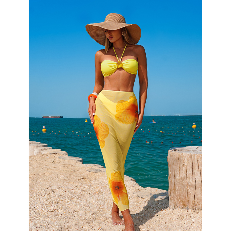 Orange Bikini Dress - Trendy Two Piece Swimsuit Set Orange Bikini Dress - Trendy Two Piece Swimsuit Set