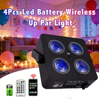 Projecteur LED Par Can RGBWA UV 4x18W à distance, DMX, rechargeable, DJ, éclairage de scène pour mariage, discothèque, fête, sans fil, alimenté par batterie