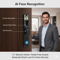 Cerradura Inteligente para Puerta Sinon R13, Económica, con Huella Dactilar, Reconocimiento Facial, Control por Aplicación Tuya, para Puertas de Madera, Seguridad del Hogar