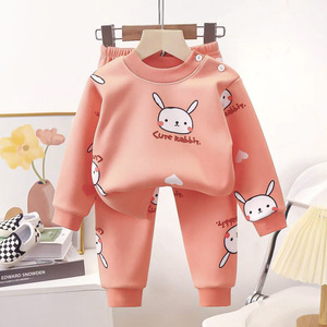 <span class=keywords><strong>Pigiama</strong></span> per Bambini in Seta di Latte con Stampa Animalier, Maniche Lunghe Felpate e Calde, Pantaloni Spessi per Ragazzi e Ragazze, Autunno - Product Image 6