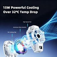 Refroidisseur de téléphone AntarcChill 15W, ventilateur de refroidissement semi-conducteur TEC, contrôle de température AI, 4 vitesses, clip dorsal, radiateur de téléphone portable