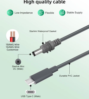Kabel Daya DC Mini Starlink Portabel 18AWG USB-C Produk Baru Pengganti Kabel Lama