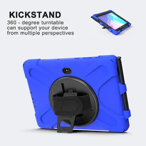 For Samsung Galaxy Tab Active Pro 10.1 T540 Silicon Shockproof Tablet Cover With Hands Shoulder Strap Rotate Stand Pencil Holder