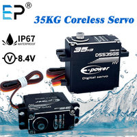 Servomoteurs RC 1/8 1/10 35kg en aluminium renforcé pour modèles de voitures et robots, jouet télécommandé avec engrenages métalliques sans noyau magnétique
