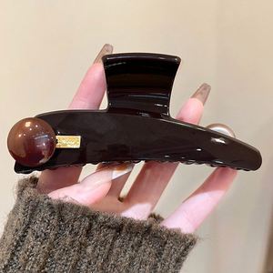 Crystal Hair <b>Clip</b> for Women Autumn/Winter High-End Shark Design Handmade Thin Back-of-Head 2024 New Arrival Gift - Product Image 3