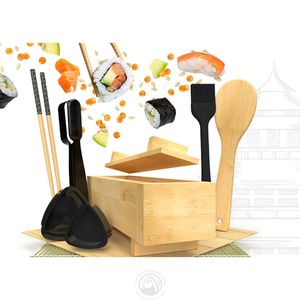 <span class=keywords><strong>Kit</strong></span> de <span class=keywords><strong>fabrication</strong></span> de <span class=keywords><strong>sushi</strong></span> en bambou de qualité supérieure pour débutants <span class=keywords><strong>Kit</strong></span> de rouleau à <span class=keywords><strong>sushi</strong></span> avec presse <span class=keywords><strong>Maki</strong></span> en bambou massif - Product Image 2
