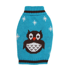 Yeni Avrupa Amerikan Tarzı Baykuş ve Kar Tanesi Desenli Kedi ve Köpek Süveteri Evcil Hayvan Giysisi Tüm Mevsimler Model 2231B Toptan Malzemeleri - Product Image 4