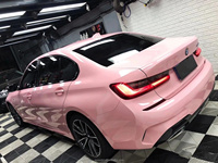 Autocollant sans bulles d'air 1.52*17 mètres Crystal Cherry Blossom Pink Paper Back Liner Glossy Car Wrap Vinyl Film