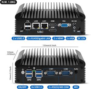 มินิพีซี N150 แบบไม่มีพัดลม สำหรับอุตสาหกรรม พอร์ต LAN แบบ Dual Gigabit RJ45 คอมพิวเตอร์ขนาดเล็กแบบฝังตัว ฮาร์ดแวร์ M.2 NVMe พร้อม RAM 8GB/32GB - Product Image 1