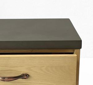 Panel de hormigón hecho a medida de Vietnam, madera maciza de acacia, 4 estantes, cuatro cajones, armario para sala de estar - Product Image 5