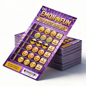 Customized DIY Funny Lottery Digital Printing Serial Numbers Big Prize Card Free Design Winning Scratch Lottery Card - Product Image 1