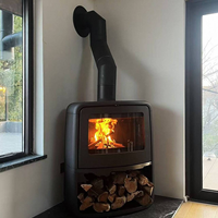 Cheminée murale moderne en fonte à bois véritable, chauffage décoratif autonome pour hôtel, villa, maison d'hôtes