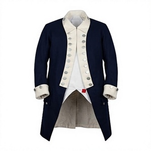 Historical Men's Frock Coat Colonial <b>Tailcoat</b> Button Front Long Jacket Vintage Costume Uniform - Product Image 1