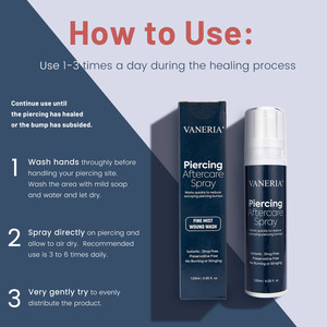VANERIA Ear <strong>Piercing</strong> Aftercare <strong>Solution</strong> <strong>Piercing</strong> Spray Specialists to Cleanse Calming Tattoo Aftercare for <strong>Body</strong> and Ear <strong>Piercing</strong> - Product Image 6