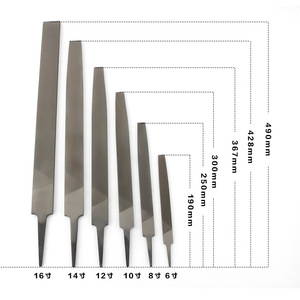 Lima Plana de Acero con Alto Contenido de Carbono de 6-16 Pulgadas, Dientes Finos, Medianos y Gruesos, Extremo Cónico, Herramienta para Pulir Metal, Madera y Plástico - Product Image 5