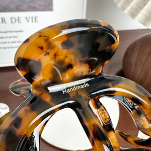 Pinza de pelo Vintage Sheshares, empuñaduras de agarre de plástico acético grueso de 4mm, volumen de pelo de <span class=keywords><strong>calabaza</strong></span> Carey, pinza de tiburón de bobina múltiple - Product Image 6