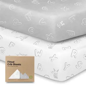 2-Pack Jersey Fitted Crib Sheets - Soft & Breathable Crib Sheets for Boys and Girls - Neutral Infant Crib Sheet Set