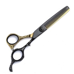 Black Gold Haircutting Scissors 6 Inch 440C Stainless Steel Professional Hairdresser Shears With Flat Teeth For Thinning And - Product Image 4