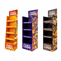 Présentoir de sol en carton personnalisé pour snacks – Étagères de présentation en carton pour la vente au détail