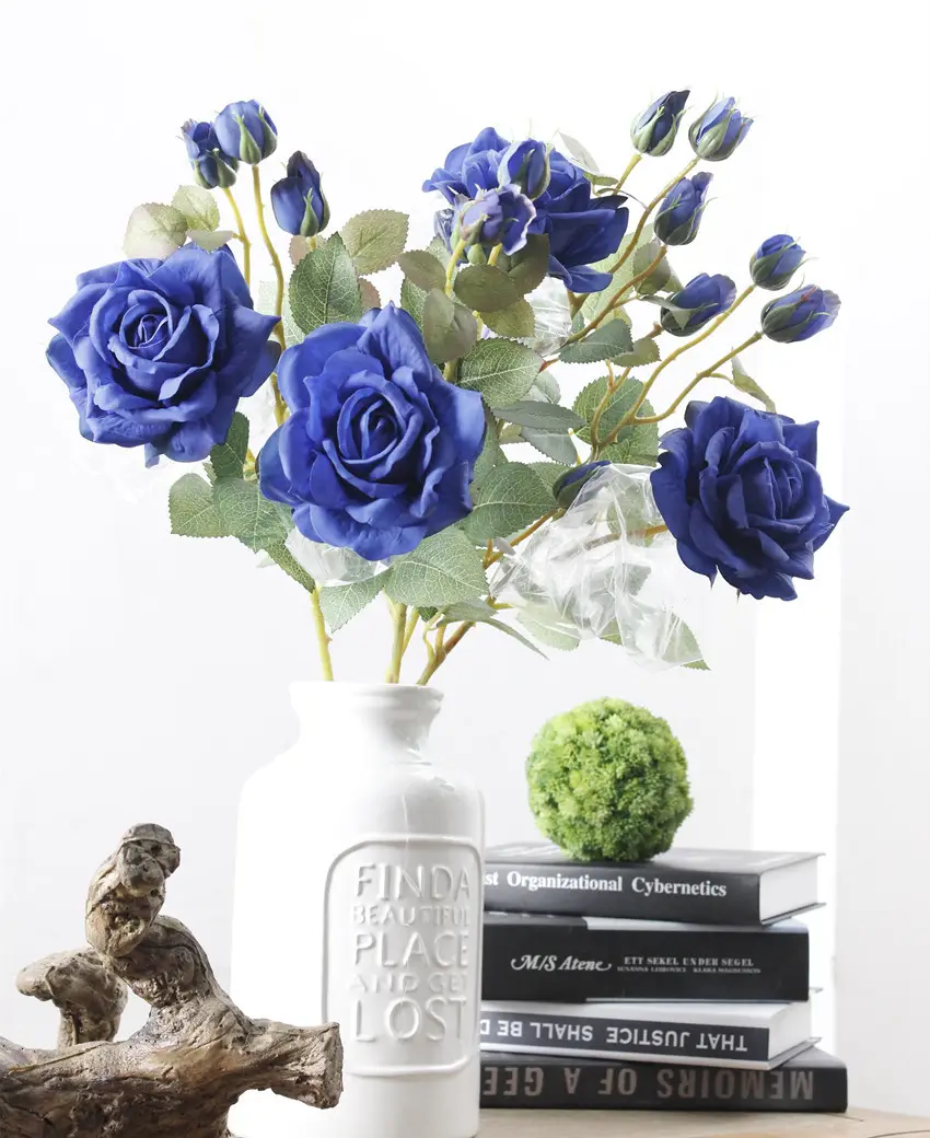 Guter Preis Neues <span class=keywords><strong>Produkt</strong></span> lange Stiel künstliche Rosen rote Seide künstliche Blume New Blue Color Rose 10 Gabel künstliche Rosen