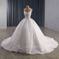 Robe de mariée paillettes appliques cristaux scintillants robes de mariée formelles sur mesure Rsm251085