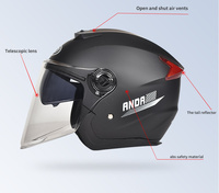 Casco de Motocicleta Abierto Retro Unisex AD con Doble Visor Diseño Único Protector de Cabeza para Scooter de Verano para Hombres Mujeres Condición Nuevo