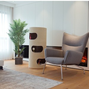 Cama de Sisal para Gatos con Superficie Rascadora, 2 Niveles, Estructura de Escalada Cerrada para Gatos de Interior, Tamaños Grande y Mediano - Product Image 2