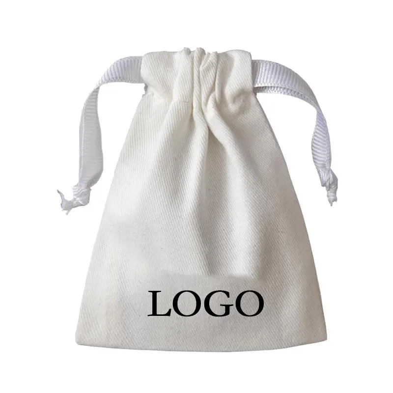 Biểu tượng tùy chỉnh bông Twill dây rút đồ trang sức nhỏ hộp túi cho kỳ nghỉ Quà tặng khuyến mãi