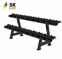 Support de rangement pliable pour haltères à deux niveaux SK, support en PU, équipement de gym commercial, organisateur de poids libres